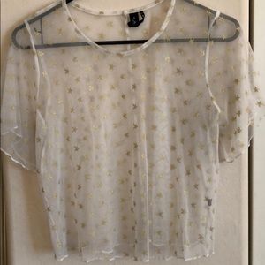 Gold starry UO mesh top
